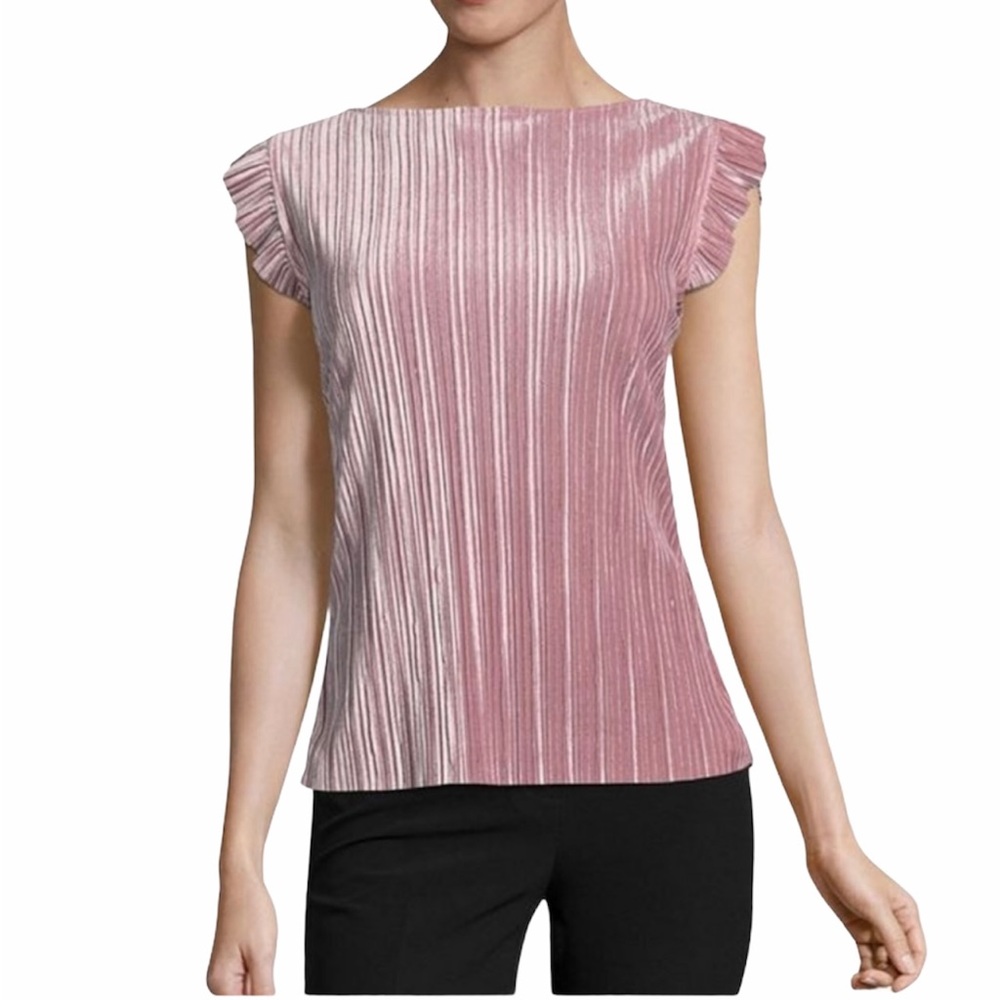 Worthington Pleated Velvet Top M